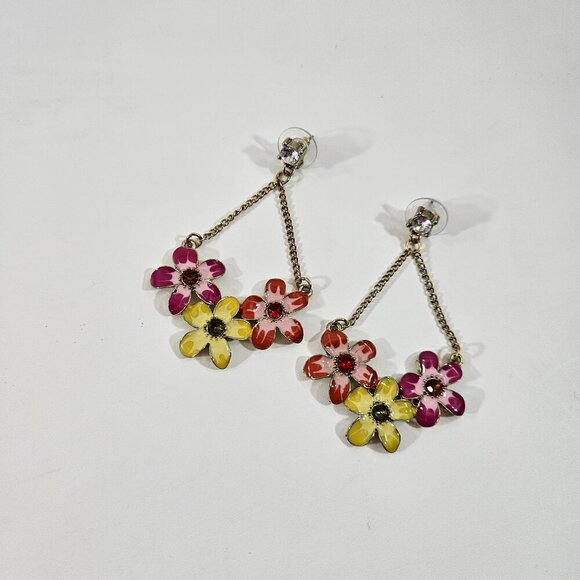Betsey Johnson vintage flower dangle earrings - Picture 1 of 4